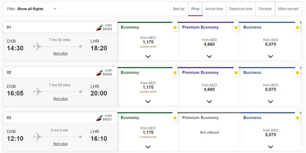 Emirates Student Discount Availability Results