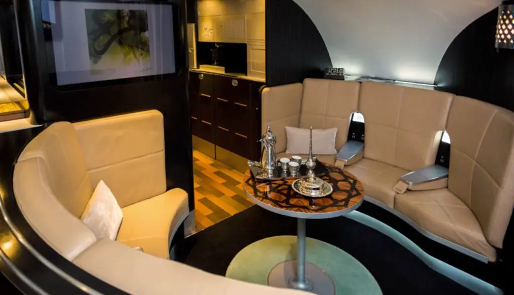 Etihad Airways on board lounge